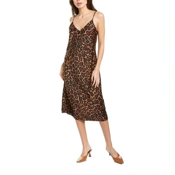 NWT J CREW LEOPARD SLIP DRESS - Picture 1 of 8
